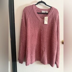 Fashion Bug Dusty Rose V-Neck Sweater